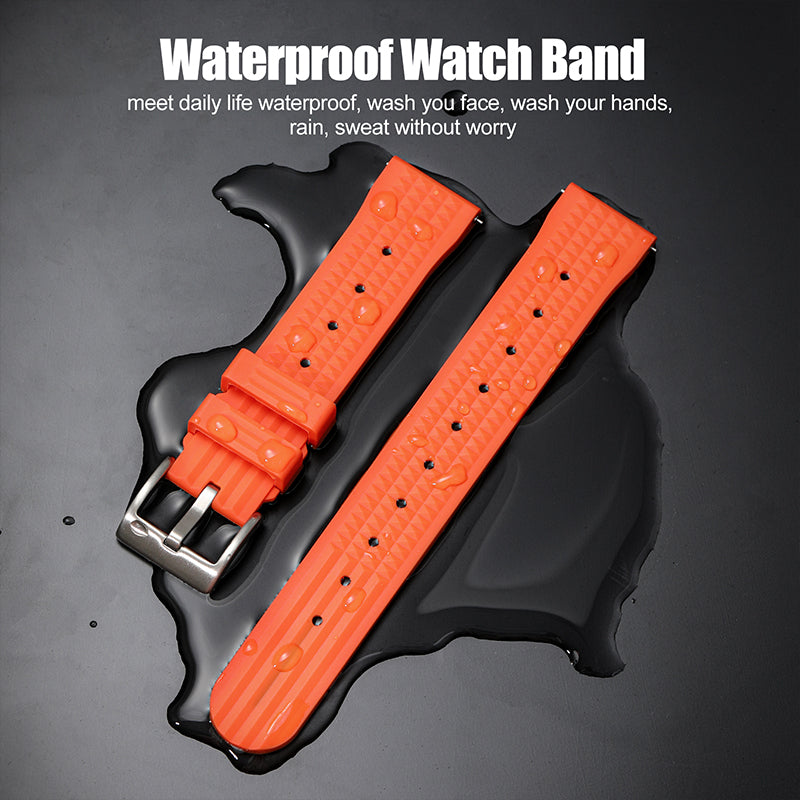 ★Special Offer★Watchdives Soft Waffle Rubber Dive Strap