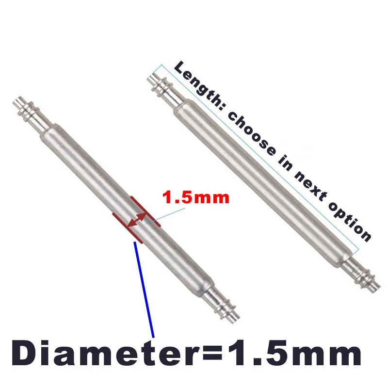 10PCS Dia 1.5mm Spring Bars for 18/20/22mm Watch Strap