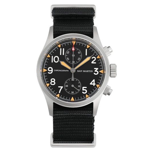 San Martin 37mm Retro Chronograph Field Watch SN0120