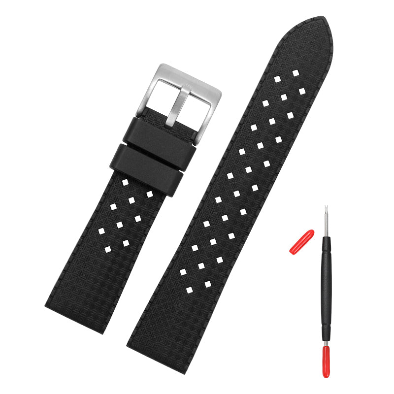 Perforated rubber watch discount strap