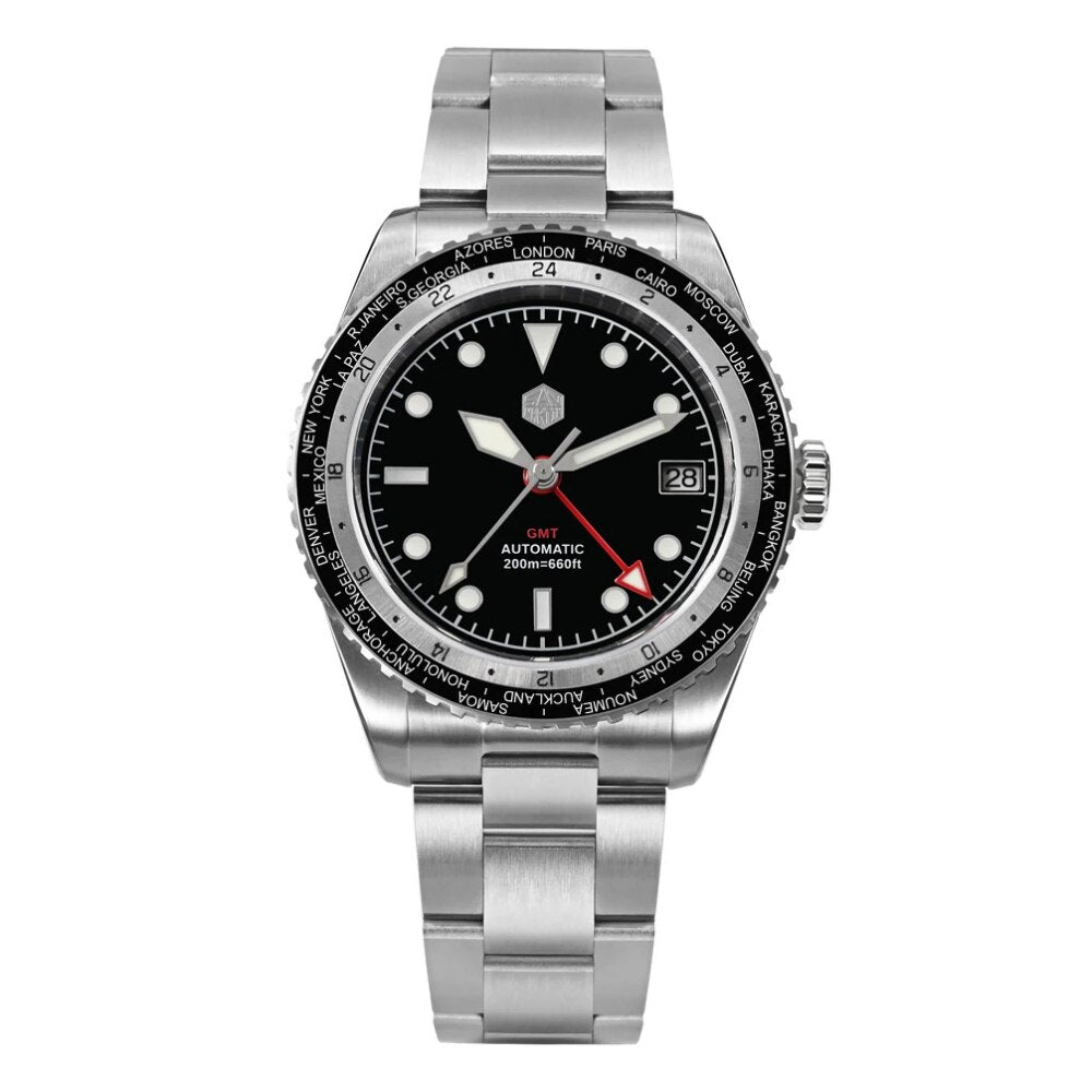 San Martin Bidirectional Bezel GMT Watch SN0112-G