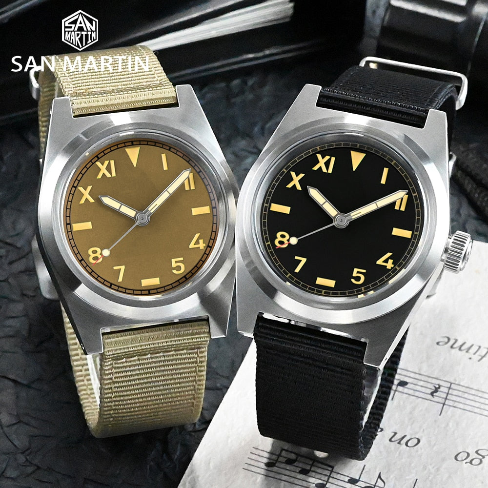 ★Flash Sale★San Martin 38mm Vintage Military Enthusiasts Diving Watch SN031