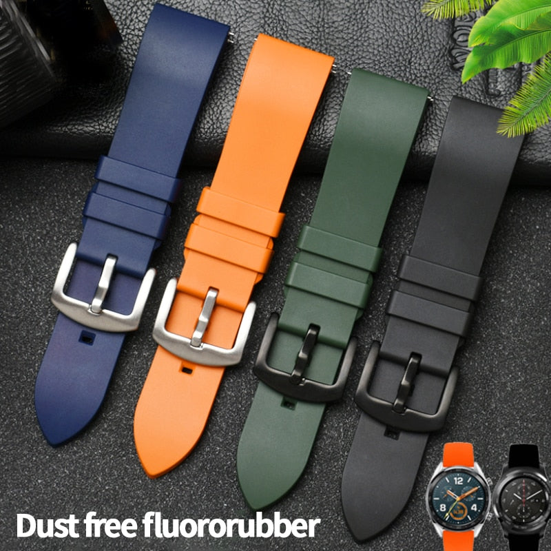 Genuine Fluorine Rubber Watch Strap