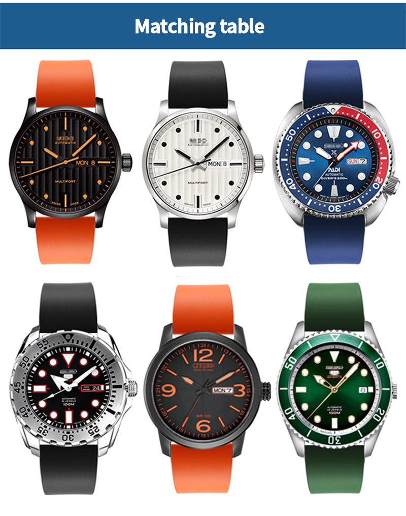 Genuine Fluorine Rubber Watch Strap