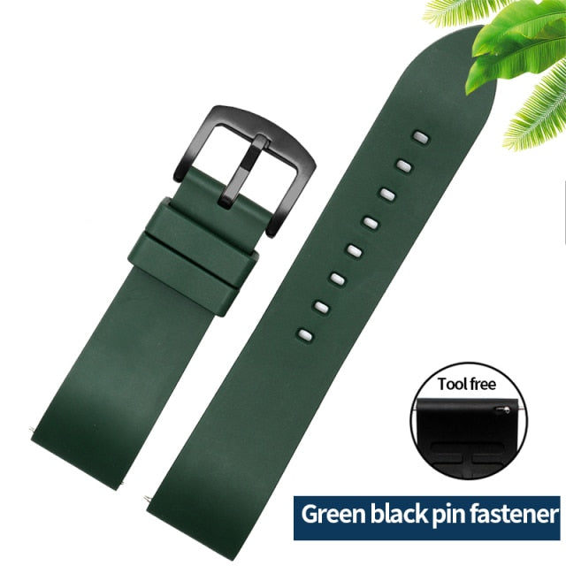 Genuine Fluorine Rubber Watch Strap