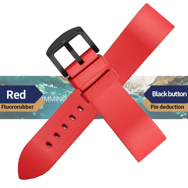 Genuine Fluorine Rubber Watch Strap