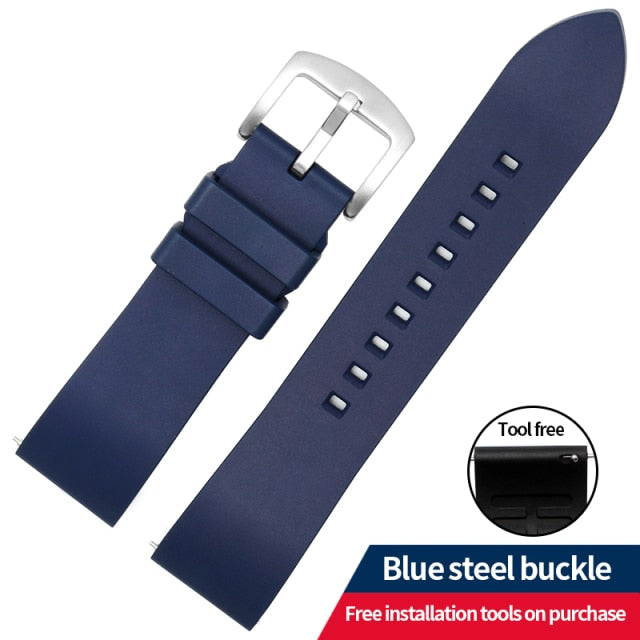 Genuine Fluorine Rubber Watch Strap