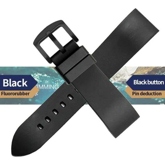 Genuine Fluorine Rubber Watch Strap