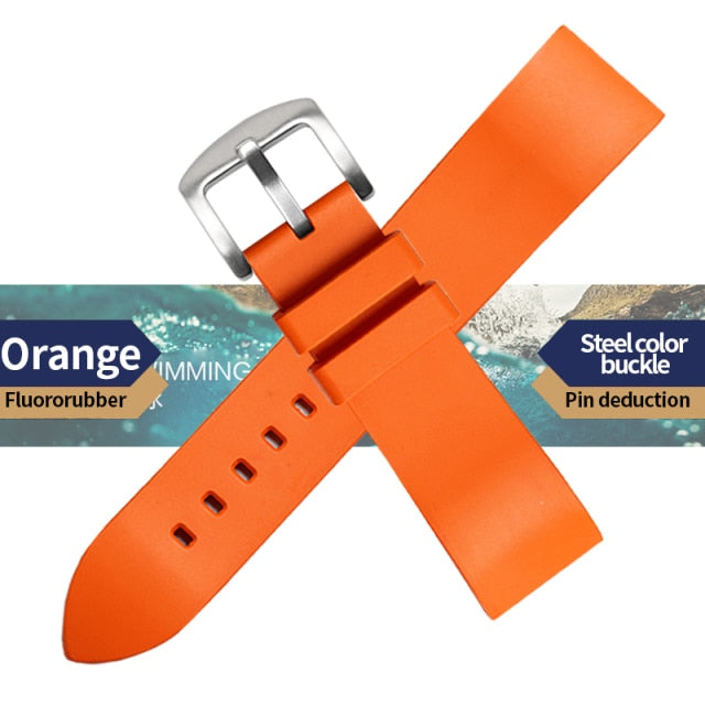 Genuine Fluorine Rubber Watch Strap