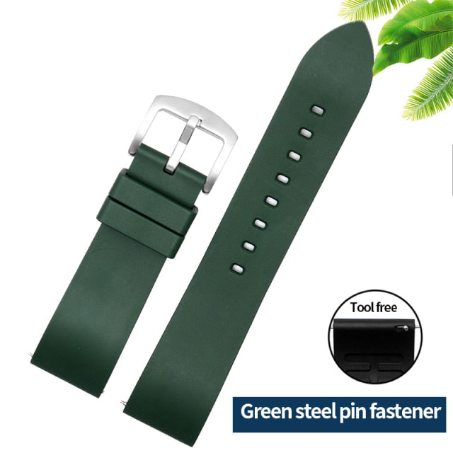 Genuine Fluorine Rubber Watch Strap