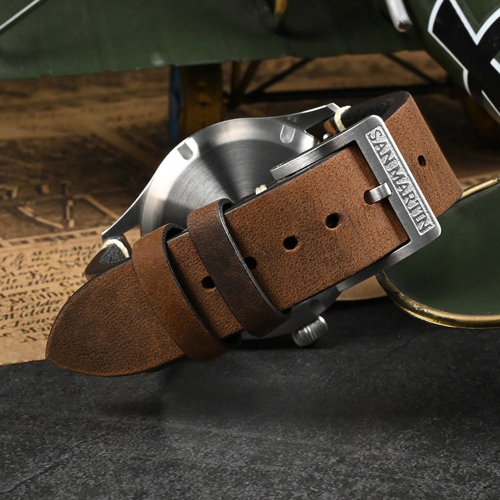 San Martin 41mm Classic Pilot Watch SN0117G