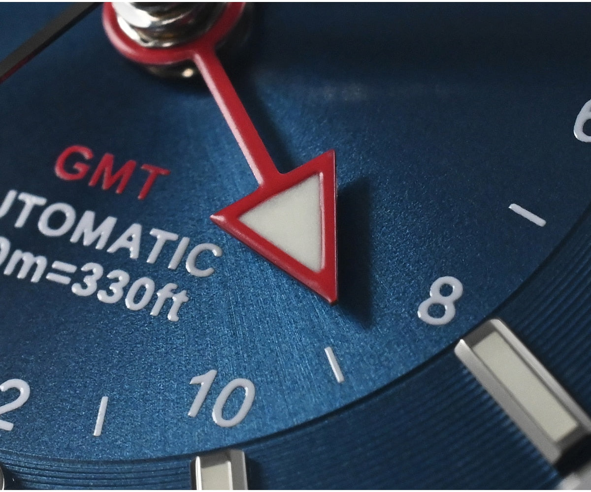San Martin Original Design Square GMT Watch