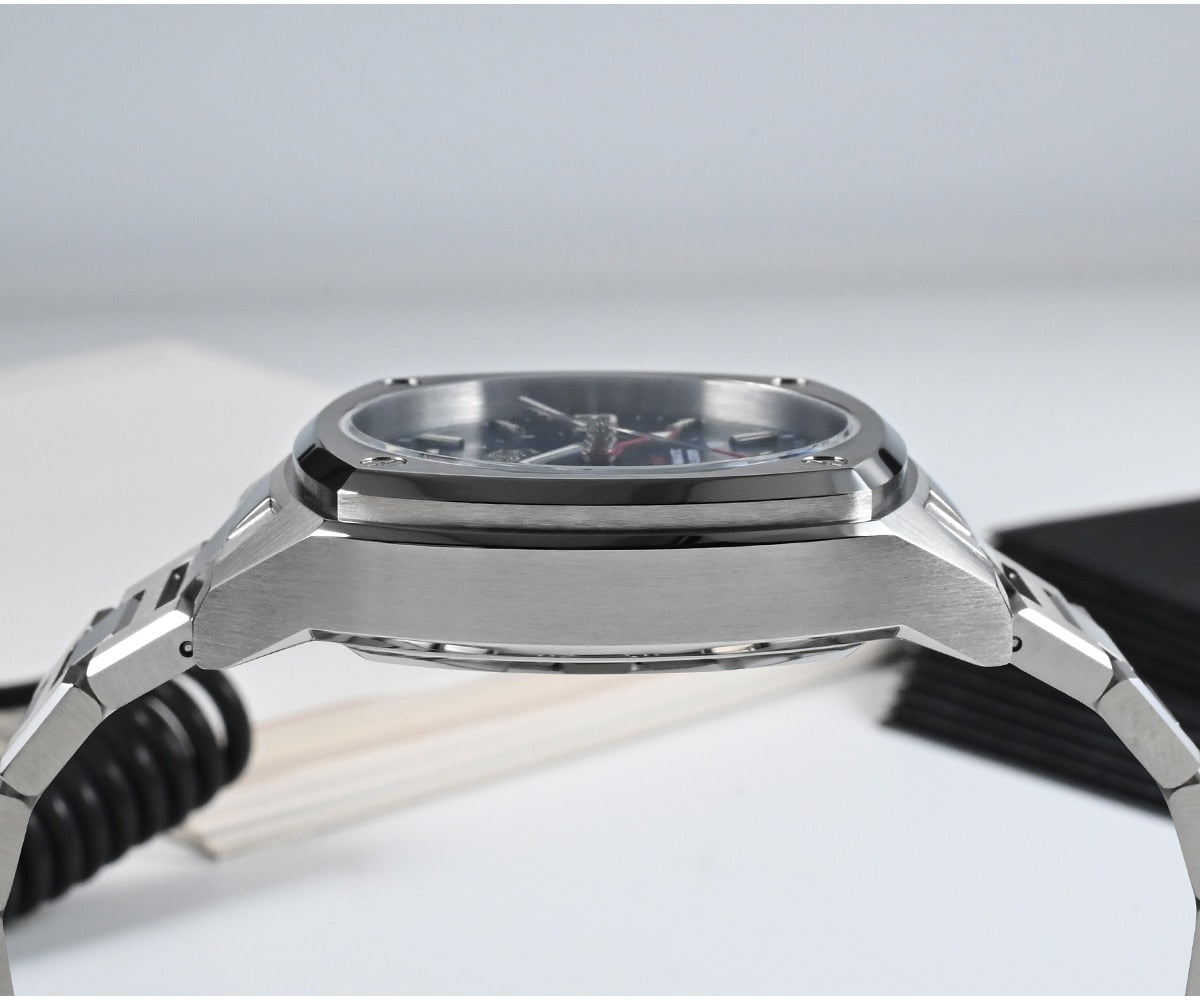 San Martin Original Design Square GMT Watch