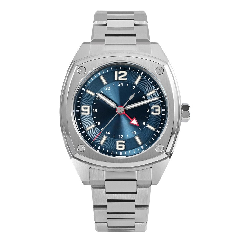 San Martin Original Design Square GMT Watch