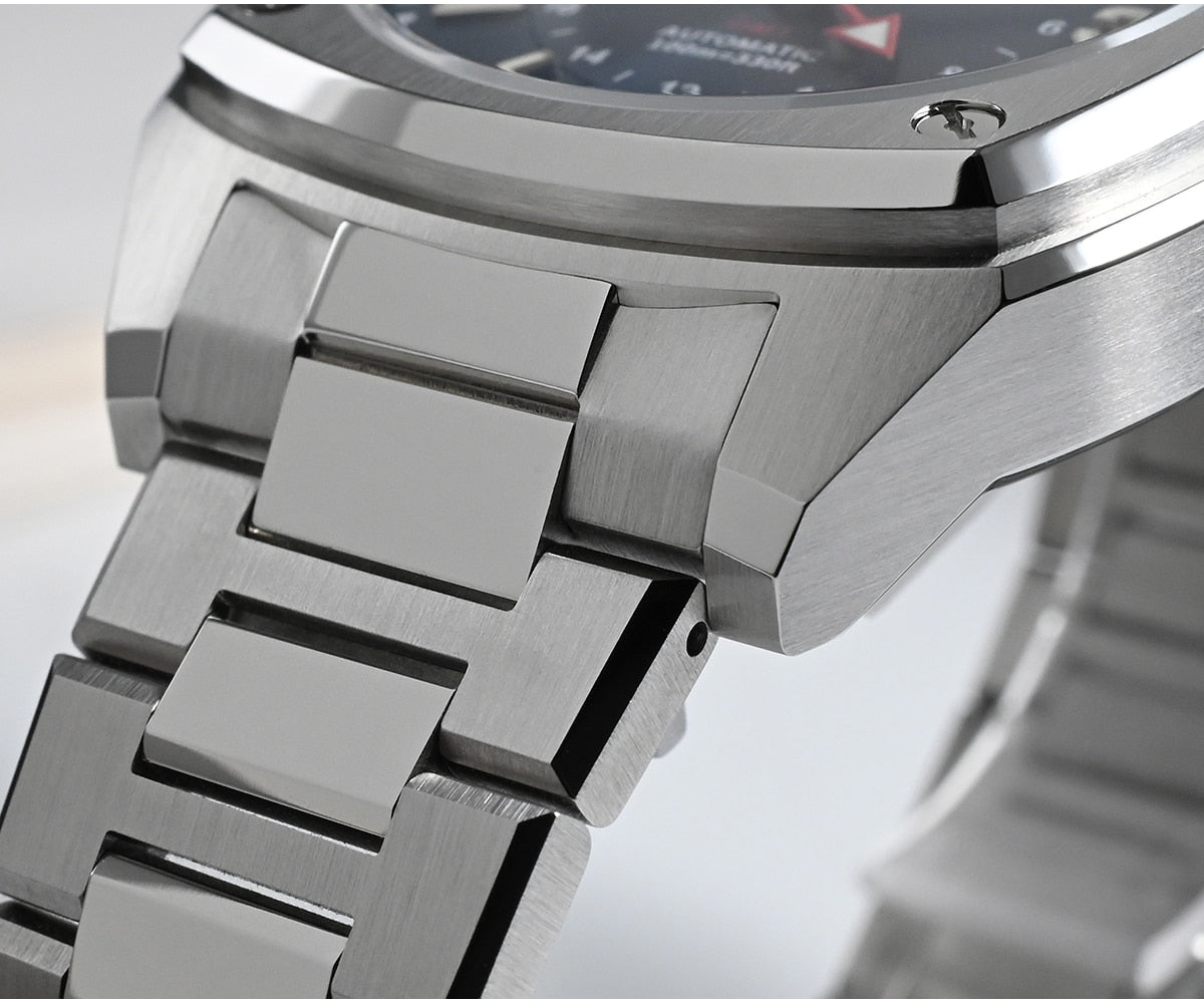 San Martin Original Design Square GMT Watch