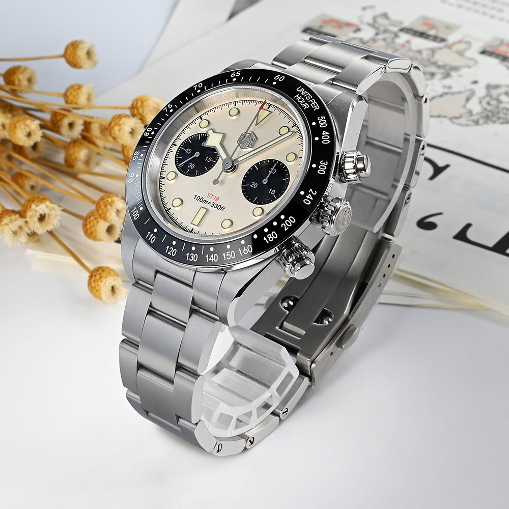 San Martin Panda BB Chronograph Retro Men Watch SN052-G2