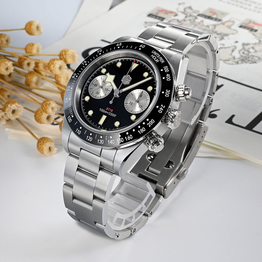 San Martin Panda BB Chronograph Retro Men Watch SN052-G2