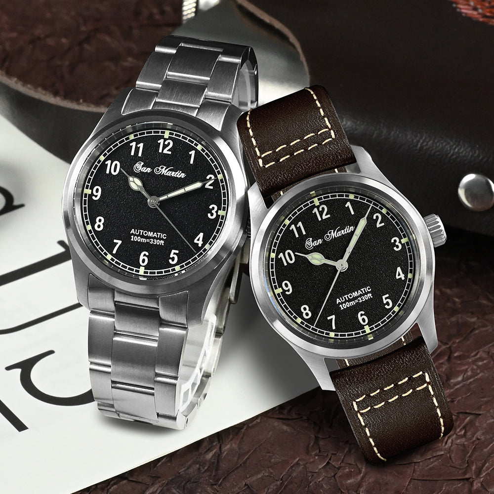 San Martin Automatic Retro Military Pilot Watch SN034G