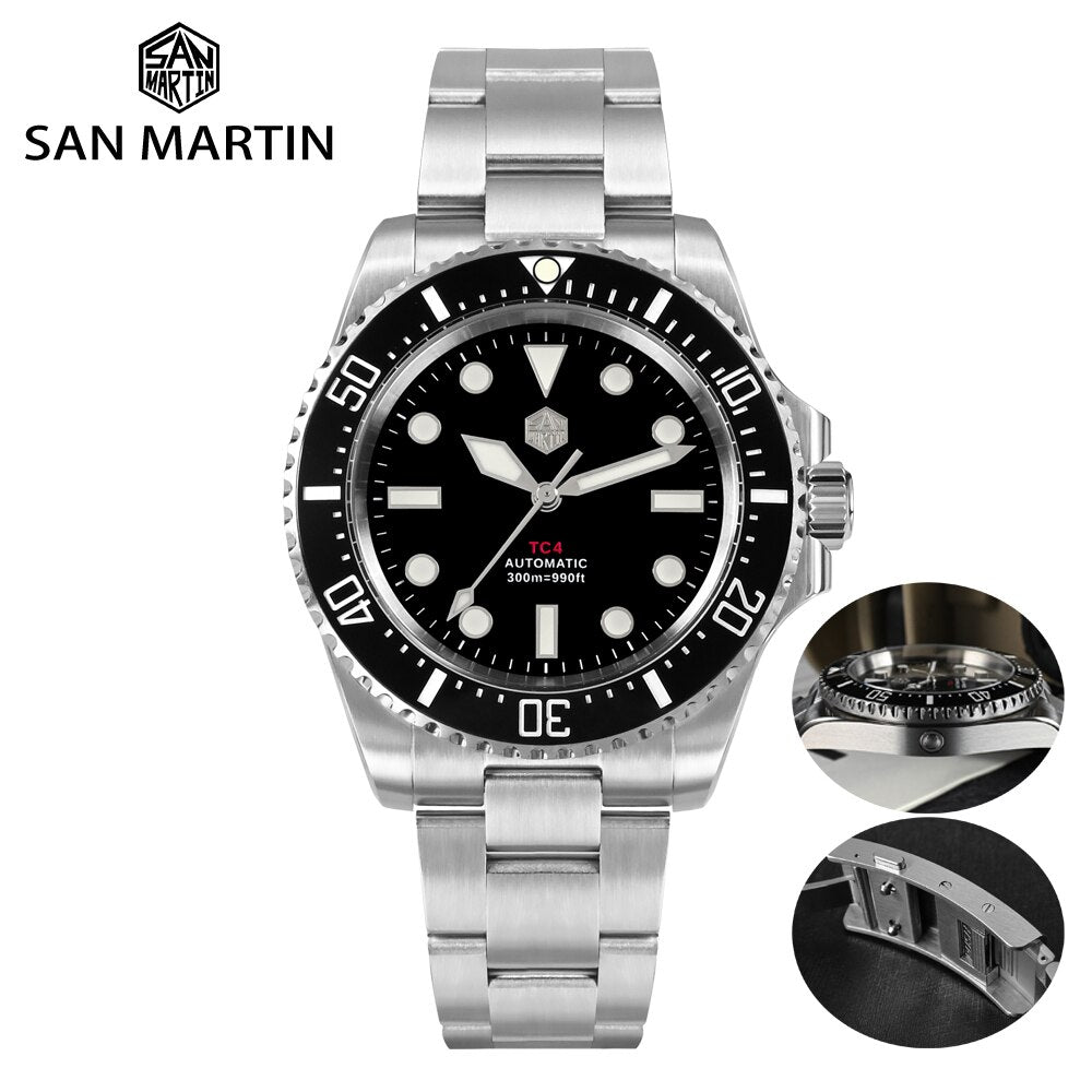 San Martin 40mm GR5 Titanium Modern Sub Dive Watch SN0111T