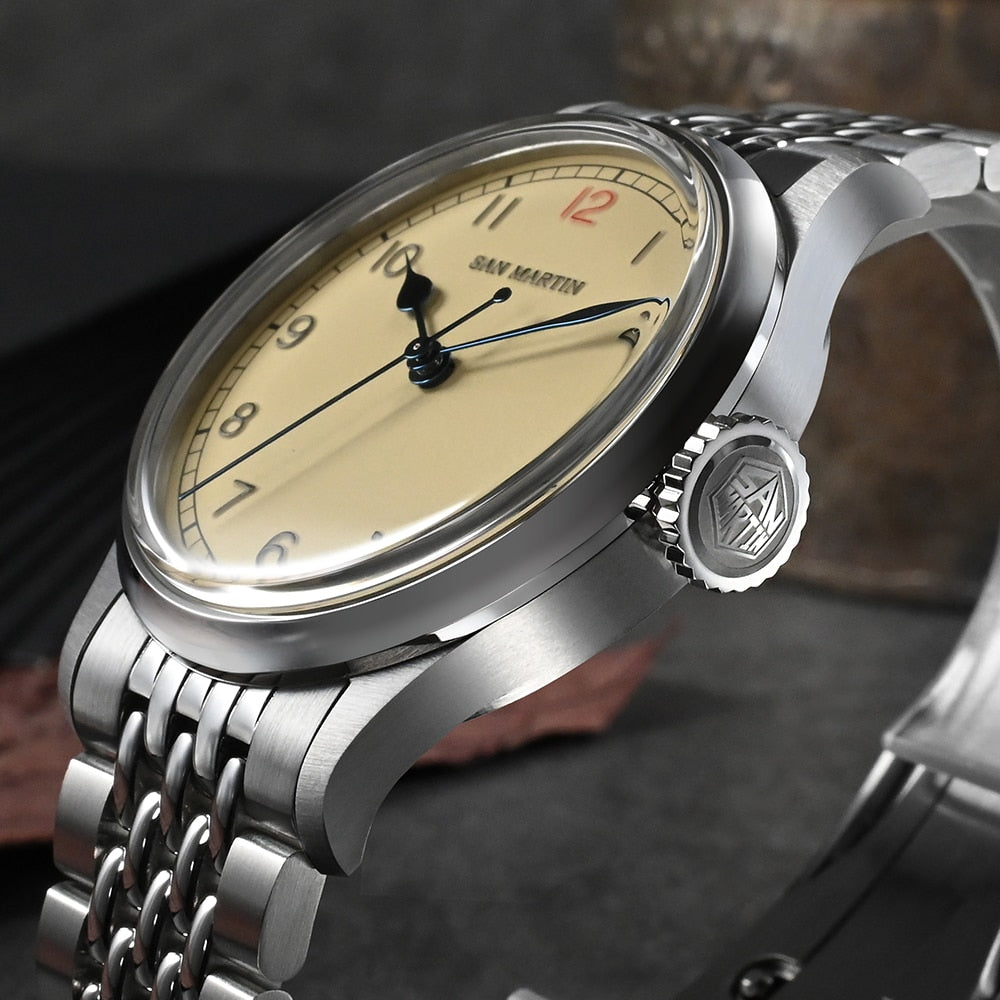 San Martin 38.5mm Vintage Pilot Watch SN0105-G-NB