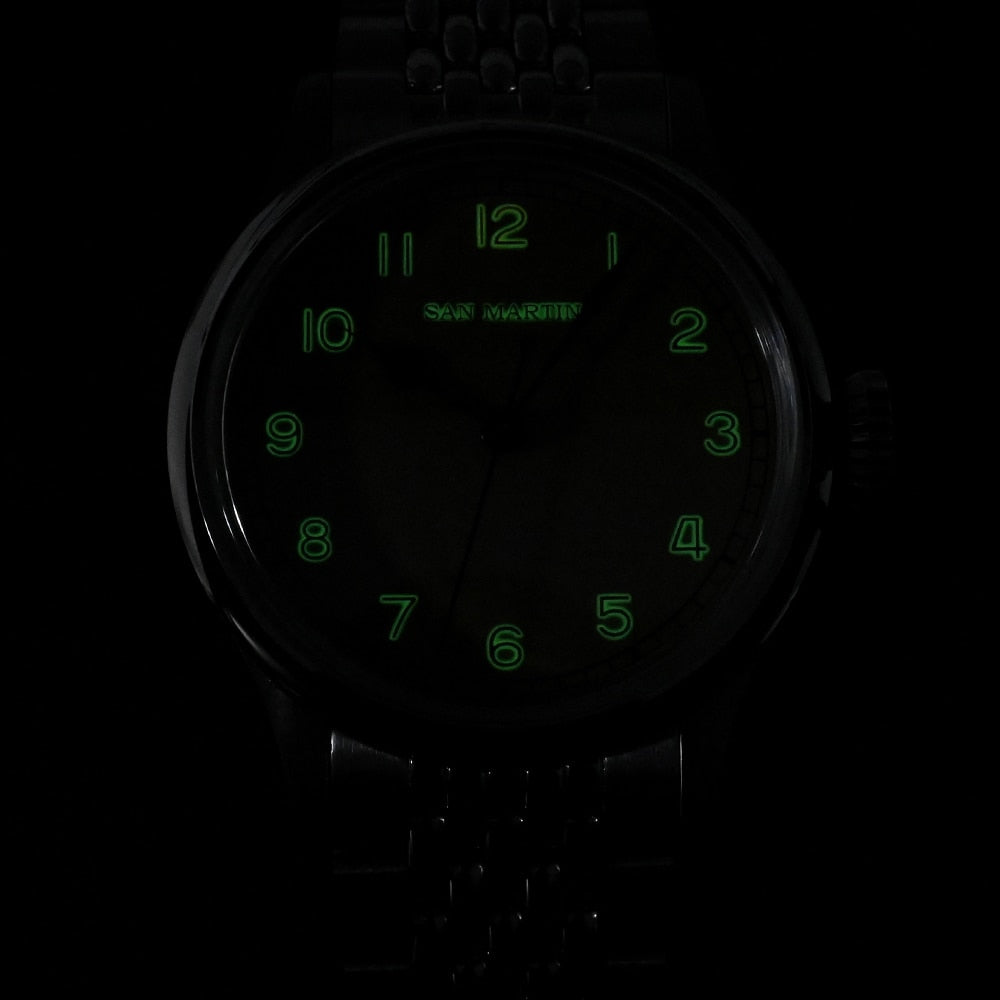 San Martin 38.5mm Vintage Pilot Watch SN0105-G-NB