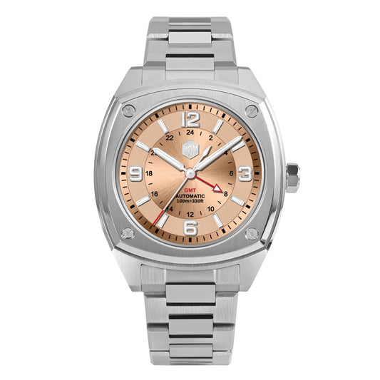 San Martin Original Design Square GMT Watch