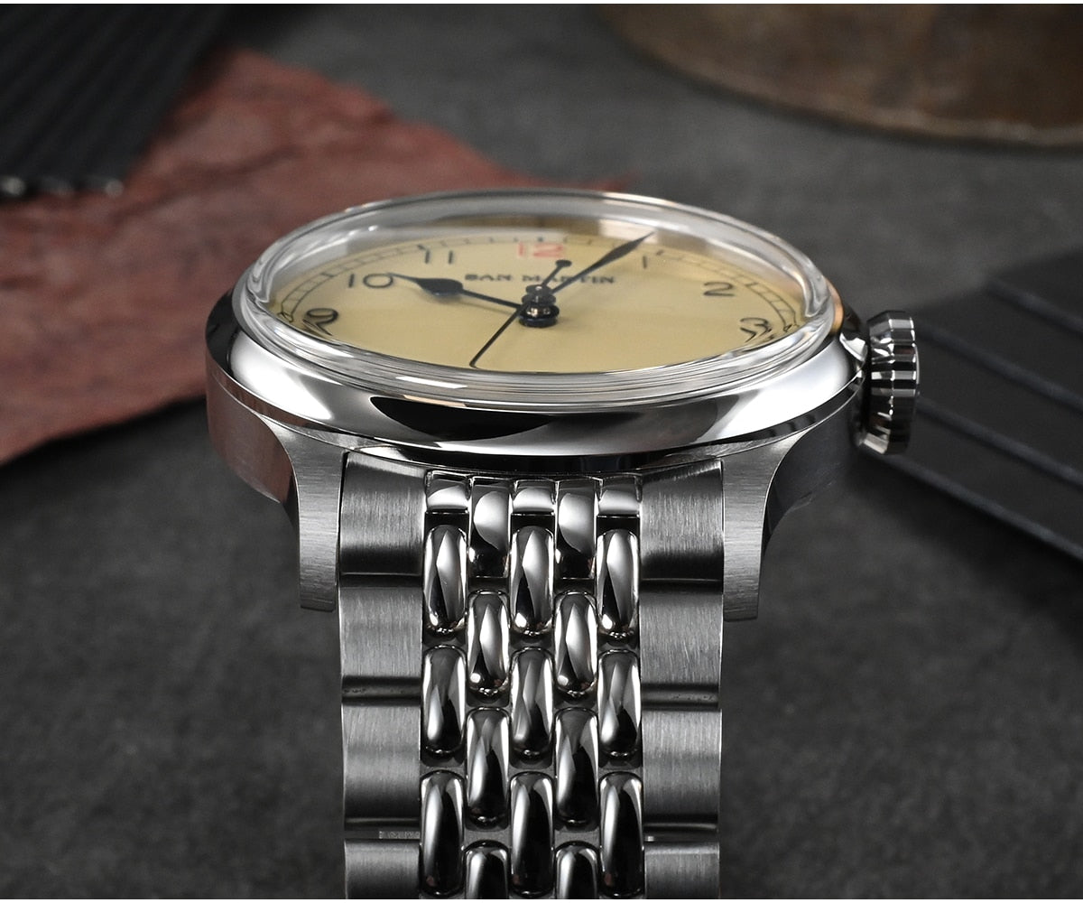 San Martin 38.5mm Vintage Pilot Watch SN0105-G-NB