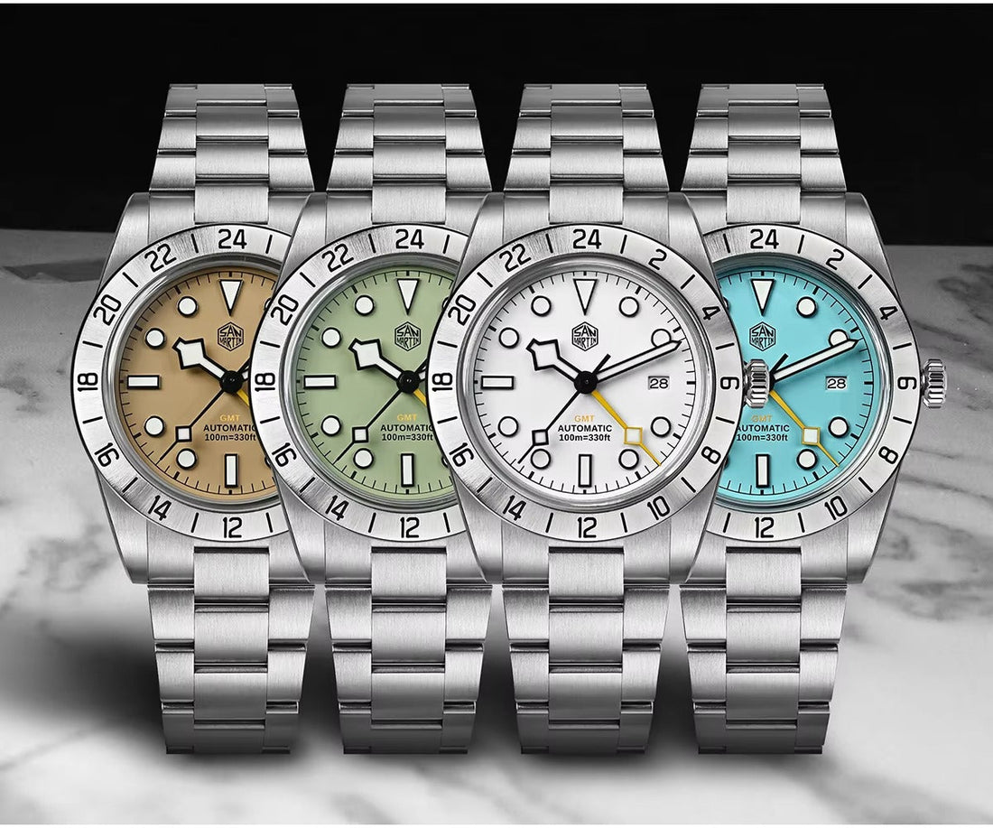 San Martin SN0054G-F 38.3mm GMT Watch – Upgraded HZ6460 Automatic Movement & OTF Clasp