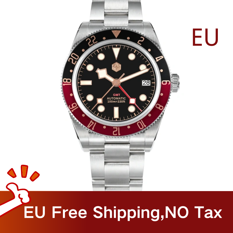 ★EU warehouse★San Martin NH34 BB58 GMT Watch SN0109 V2