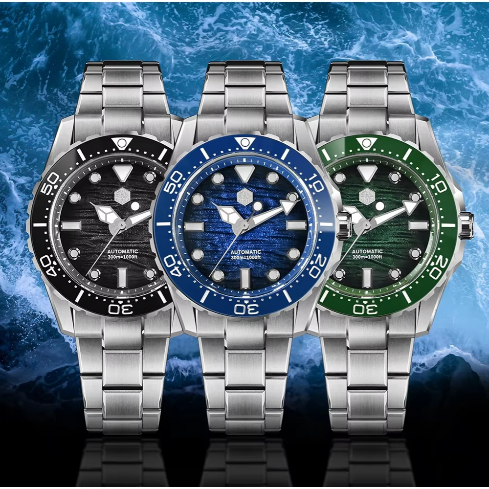 San Martin 40mm Diver 300m Men Watch ST2130 Automatic Mechanical SN0154