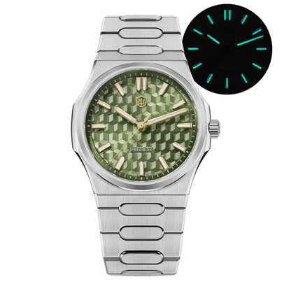 Watchdives Premier WD0016B Square-Block Faceted Dial Original Design