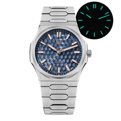 Watchdives Premier WD0016B Square-Block Faceted Dial Original Design