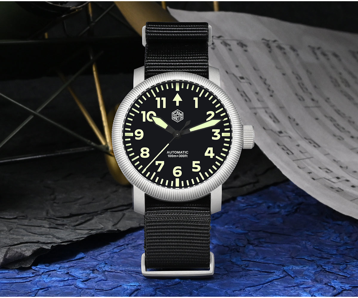 San Martin 40mm Retro Pilot YN55 Automatic Mechanical Watch SN0143