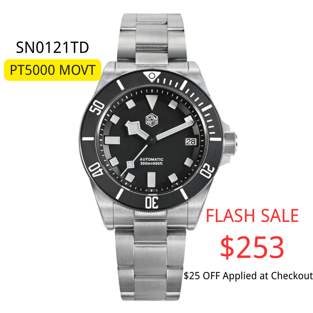 Watchdives x San Martin Titanium 39mm PT5000 Dive Watch SN0121TD