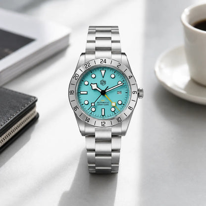 San Martin Upgraded 38.3mm Hangzhou 6460 BB GMT Men Watch Automatic Mechanical SN0054