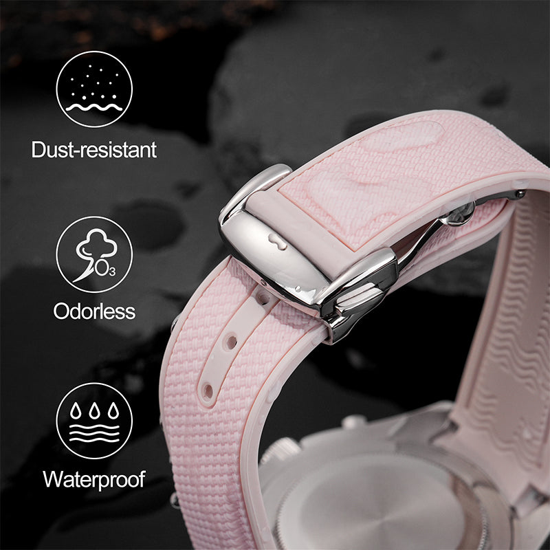 Interface Soft Silicone Watch Strap Stainless Steel Buckle