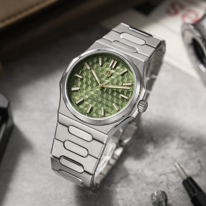 Watchdives Premier WD0016B Square-Block Faceted Dial Original Design