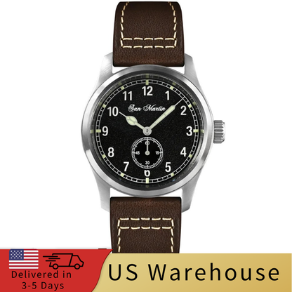 ★US Warehouse★San Martin Automatic Retro Military Pilot Watch SN034G