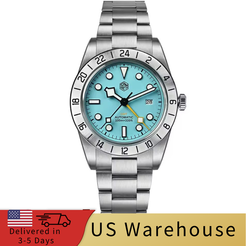 ★US Warehouse★San Martin Upgraded 38.3mm Hangzhou 6460 BB GMT Men Watch Automatic Mechanical SN0054