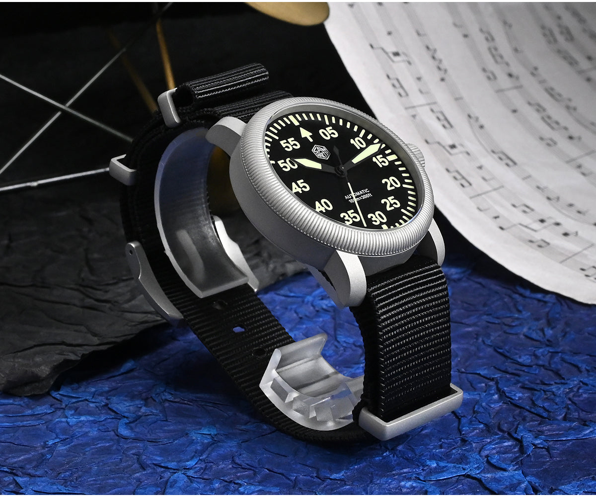 San Martin 40mm Retro Pilot YN55 Automatic Mechanical Watch SN0143