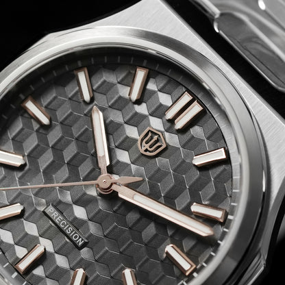 Watchdives Premier WD0016B Square-Block Faceted Dial Original Design