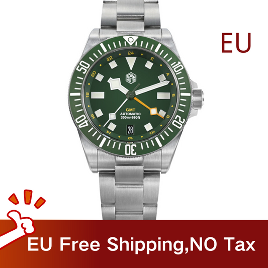 ★EU warehouse★Watchdives x San Martin 39mm NH34 GMT Dive Watch SN0121B