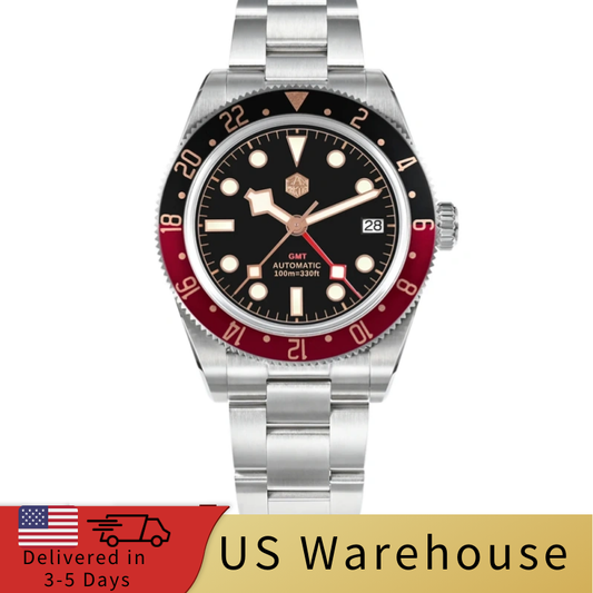 ★US Warehouse★San Martin NH34 BB58 GMT Watch SN0109 V2