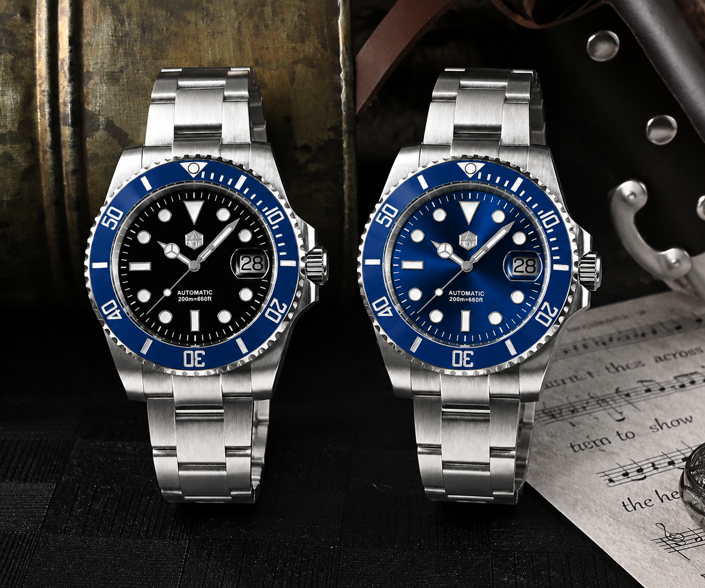 San Martin 40mm ST2130 Upgraded Version Sub Diving Watch - SN0017FW