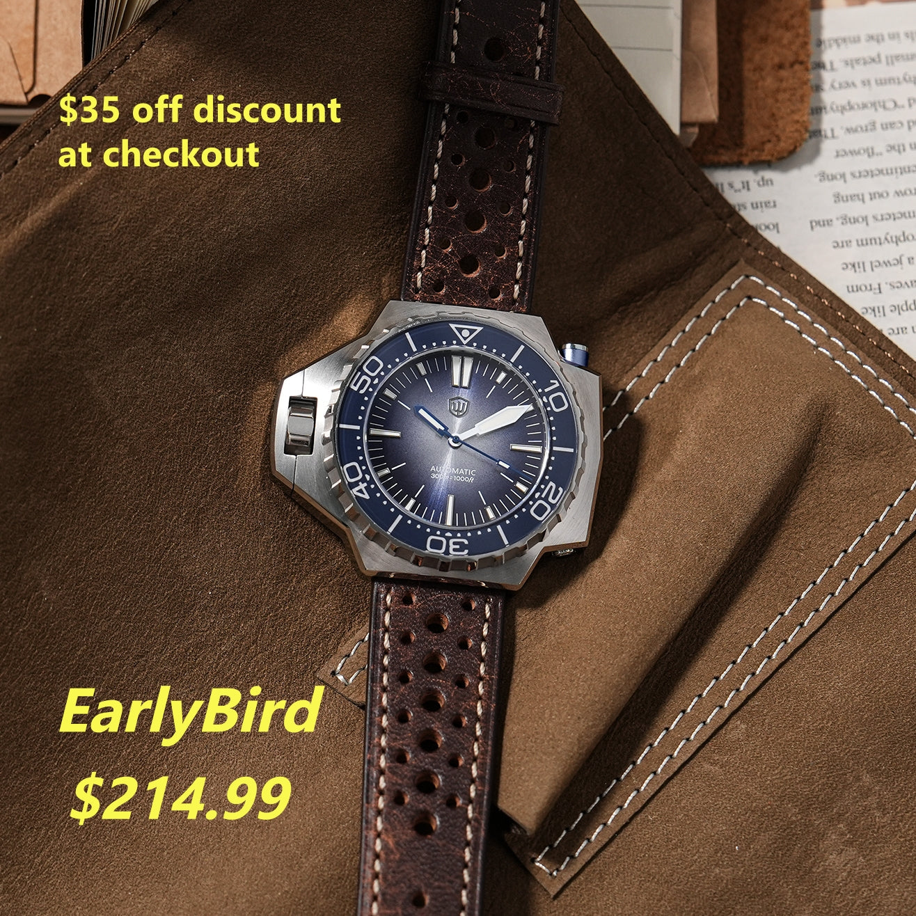 🔥EarlyBird🔥Watchdives WD1968 PT5004/PT5000 Automatic Diver Watch