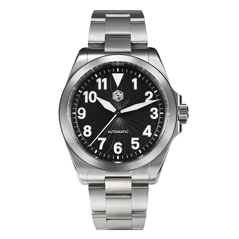 San Martin New 39.5mm Turbine Pilot Stainless Steel Men Watch SN0132