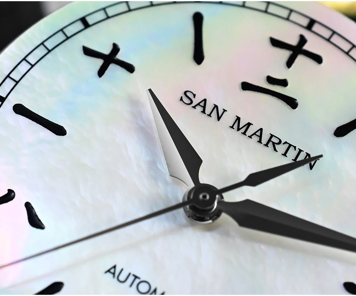 San Martin New 39mm Gada Watch MOP Dial Original Design Miyota 90S5 SN0144