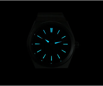San Martin 39mm Waffle Dial Integrated Bracelet Miyota 90S5 Clear Caseback SN0152