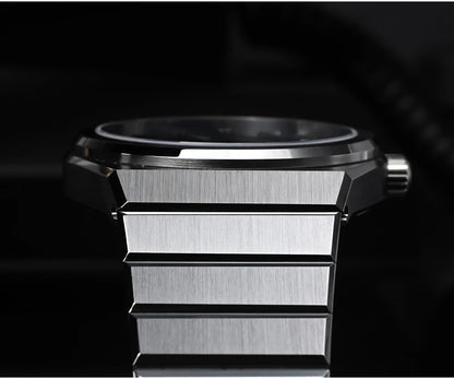 San Martin 39mm Waffle Dial Integrated Bracelet Miyota 90S5 Clear Caseback SN0152