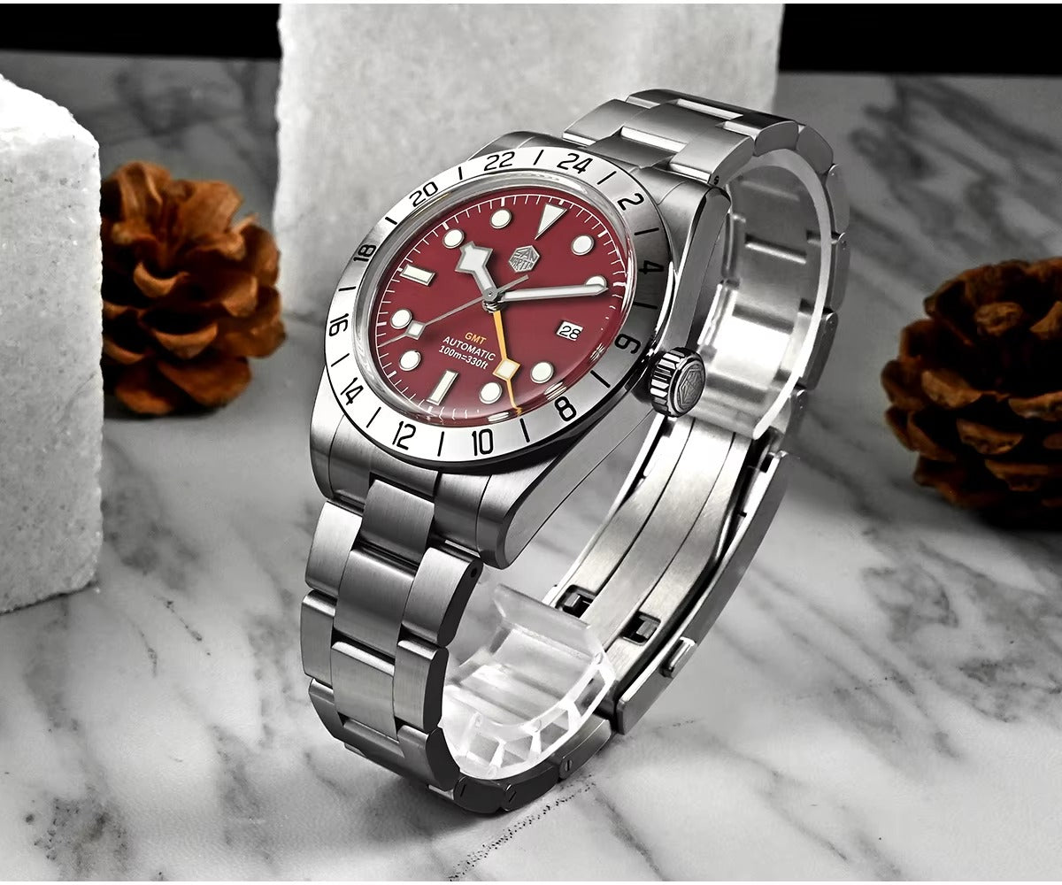 San Martin Upgraded 38.3mm Hangzhou 6460 BB GMT Men Watch Automatic Mechanical SN0054